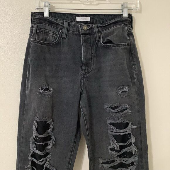 Black Grey Distressed Grunge Punk Concert Party Festival Jeans 28 in Waist - Picture 2 of 8